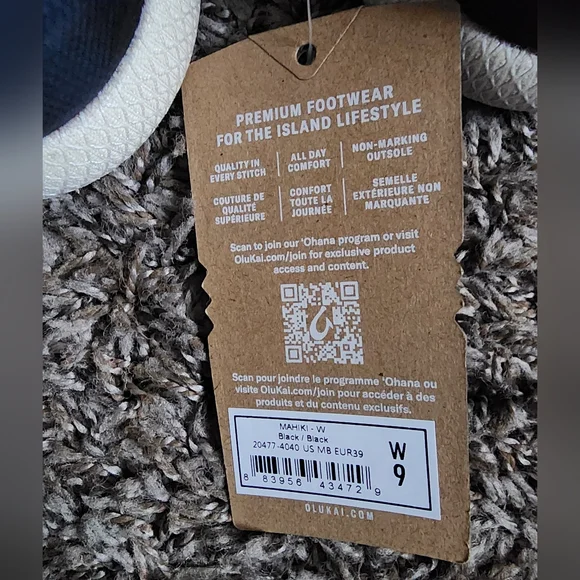 NWT Olukai Mahiki Black Sherpa Lined Slipper Women's 9 - Picture 3 of 7